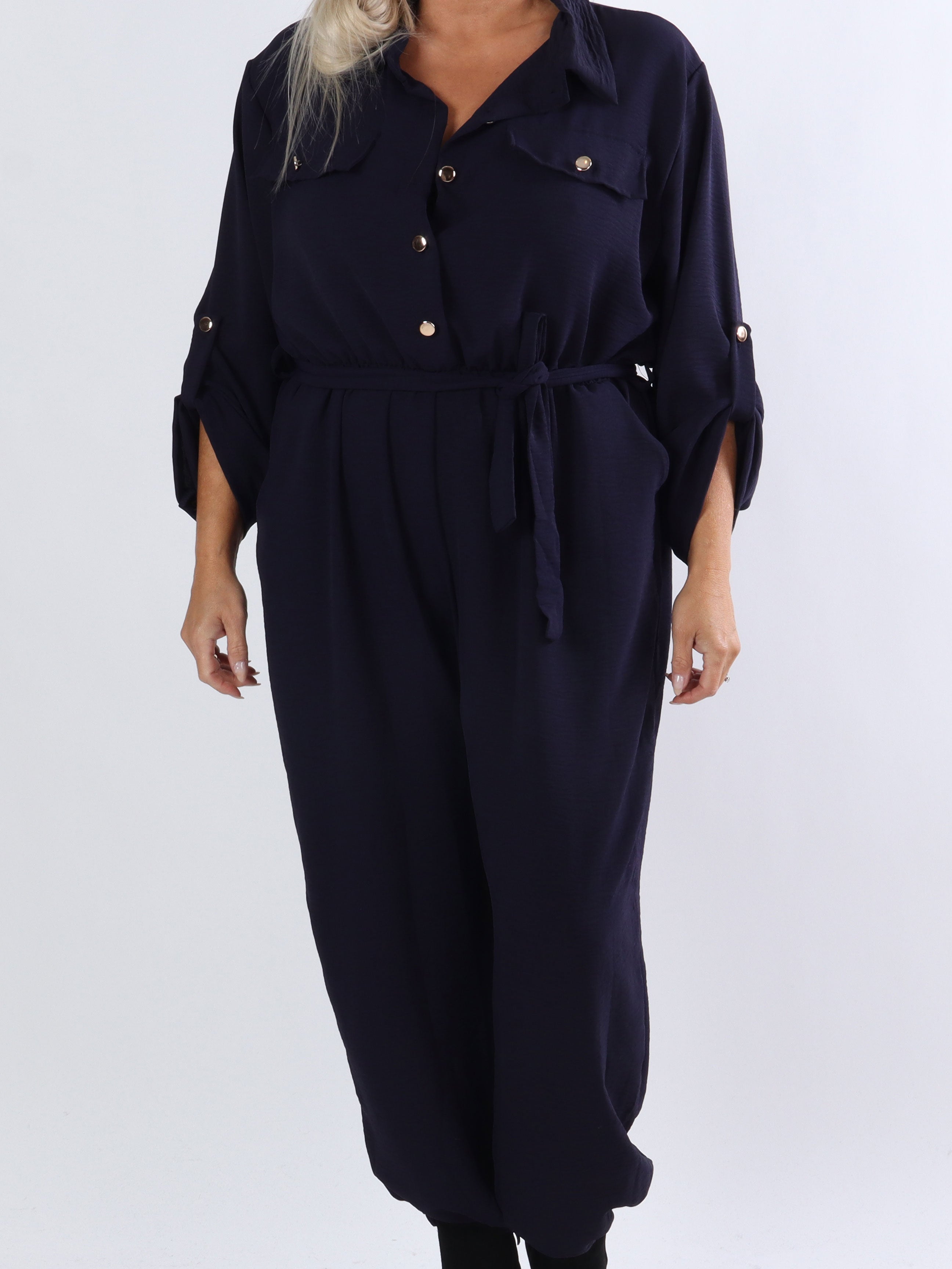 Malina Sleeve - Buksedragt med guld knapper